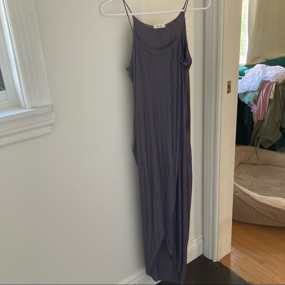 Stunning Purple cocoon wrap hi low maxi tank dress s!